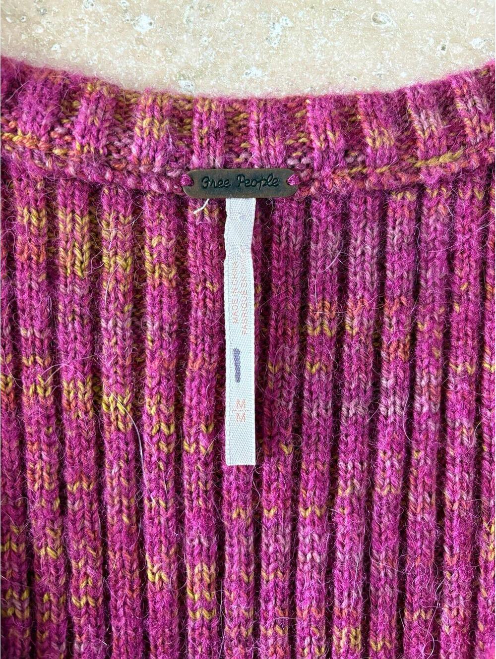 Free People Ribbed Knit Vest in Pink and Orange - Picture 3 of 3